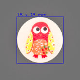 Rode Uil Knoop 18x18mm Knopen KNP00065